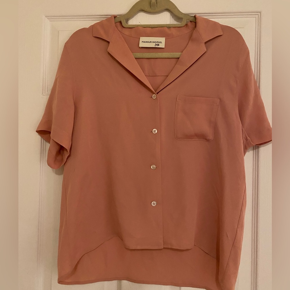 Mansur Gavriel silky short sleeve button up